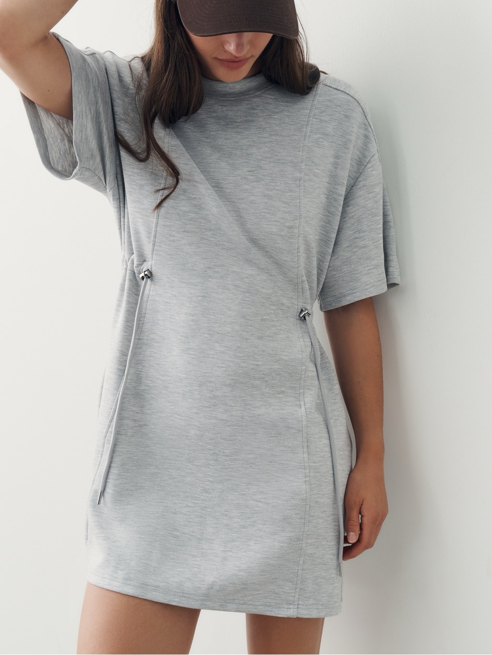 Daily Practice Neoprene T-Shirt Dress Heather Grey